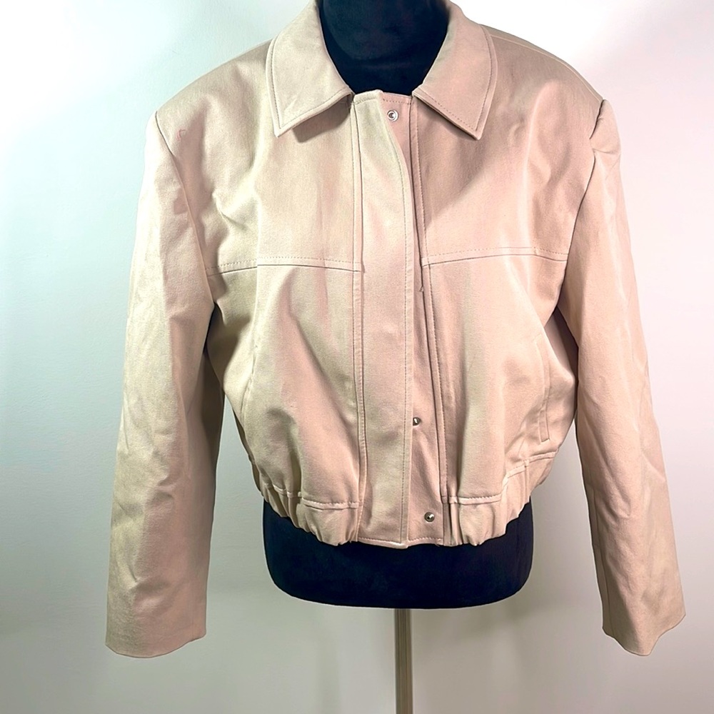 Long Sleeve Fall Jacket shoulder pads waist length current season